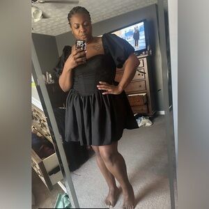 Puff sleeve mini dress